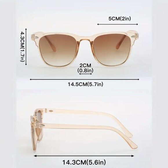 NIP Vintage Square Sunglasses, TORTOISE, Anti-Glare (One Pair) - Picture 2 of 5